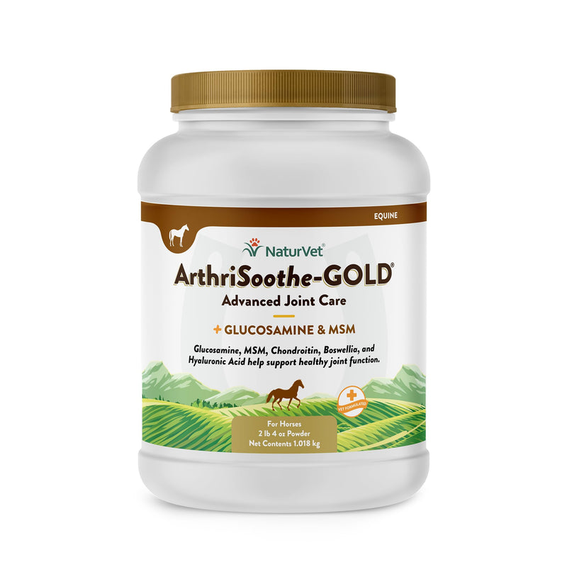 NaturVet ArthriSoothe Gold Advanced Joint Horse Supplement Powder – For Healthy Joint Function in Horses – Includes Glucosamine, MSM, Chondroitin, Hyaluronic Acid – 60 Day Supply