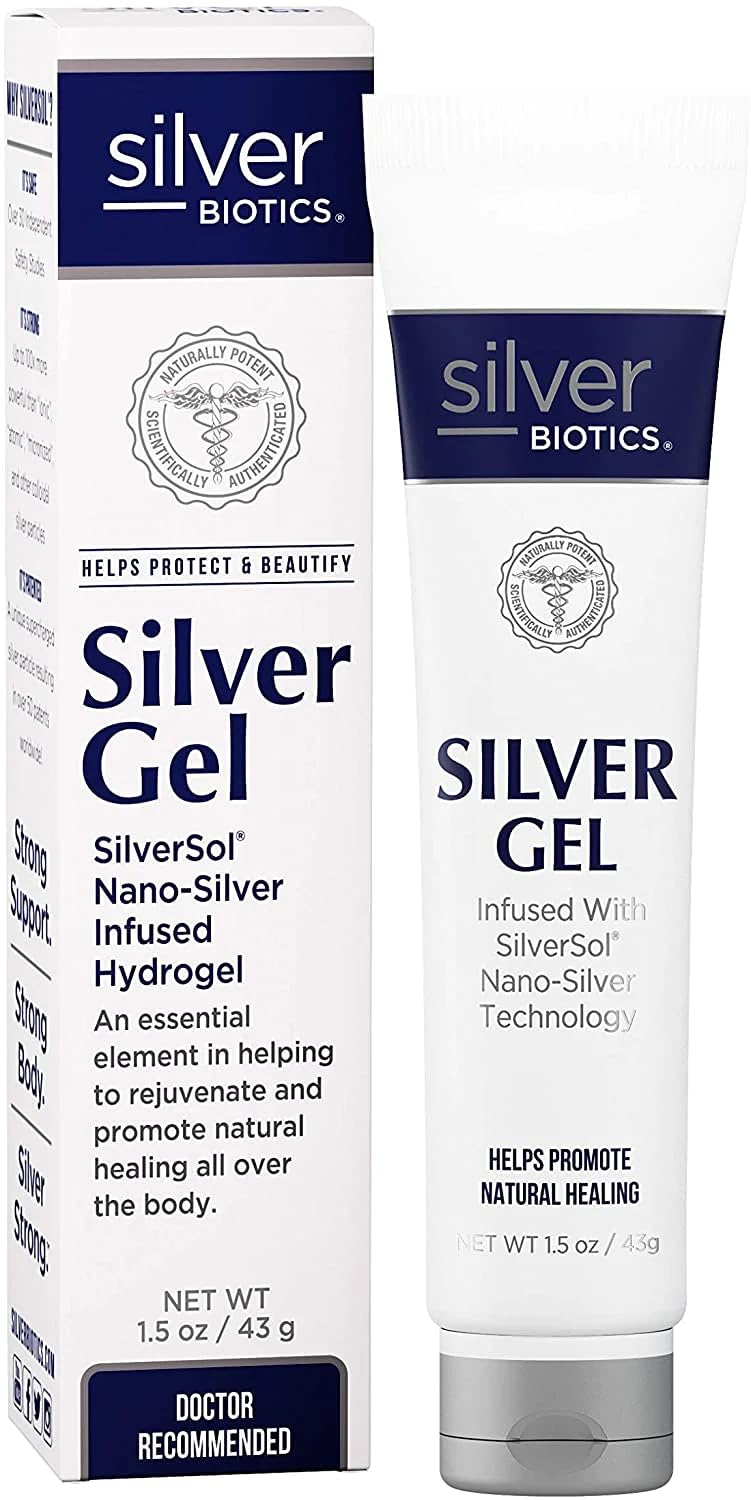 American Biotech Labs Silver Biotics Colloidal Silver Gel Nano-Silver 20 PPM Soothing Skin Gel | Versatile 1.5 oz Gel for Skin Comfort and Wellness 1.5 Ounce (Pack of 1) - BeesActive Australia