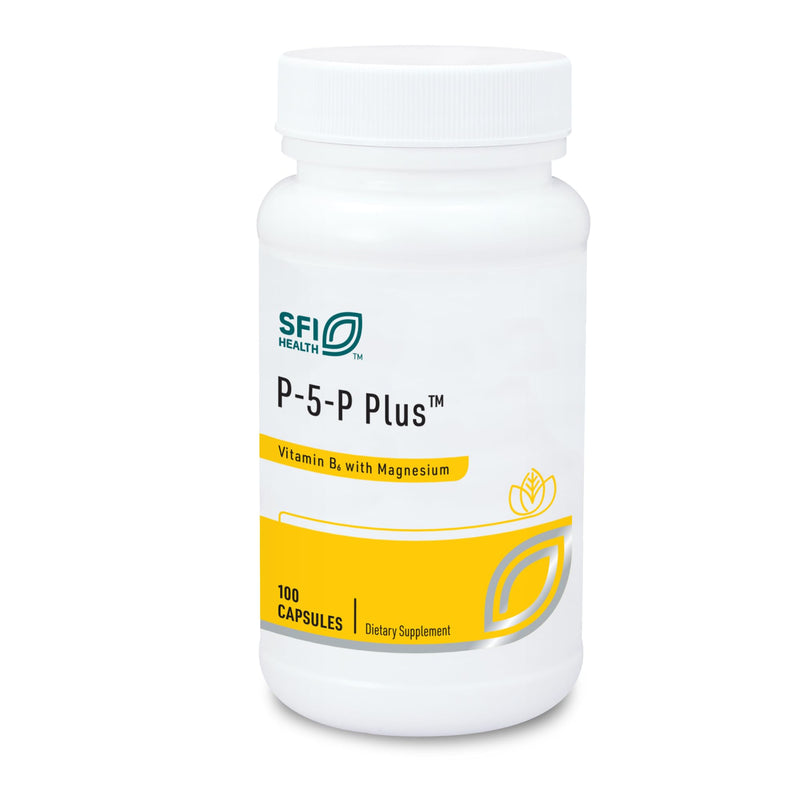 Klaire Labs SFI Health P-5-P Plus Magnesium, 100 Capsules | 30 Milligrams of Bioactive Vitamin B6 Pyridoxal-5-Phosphate with TRAACS Magnesium, Hypoallergenic