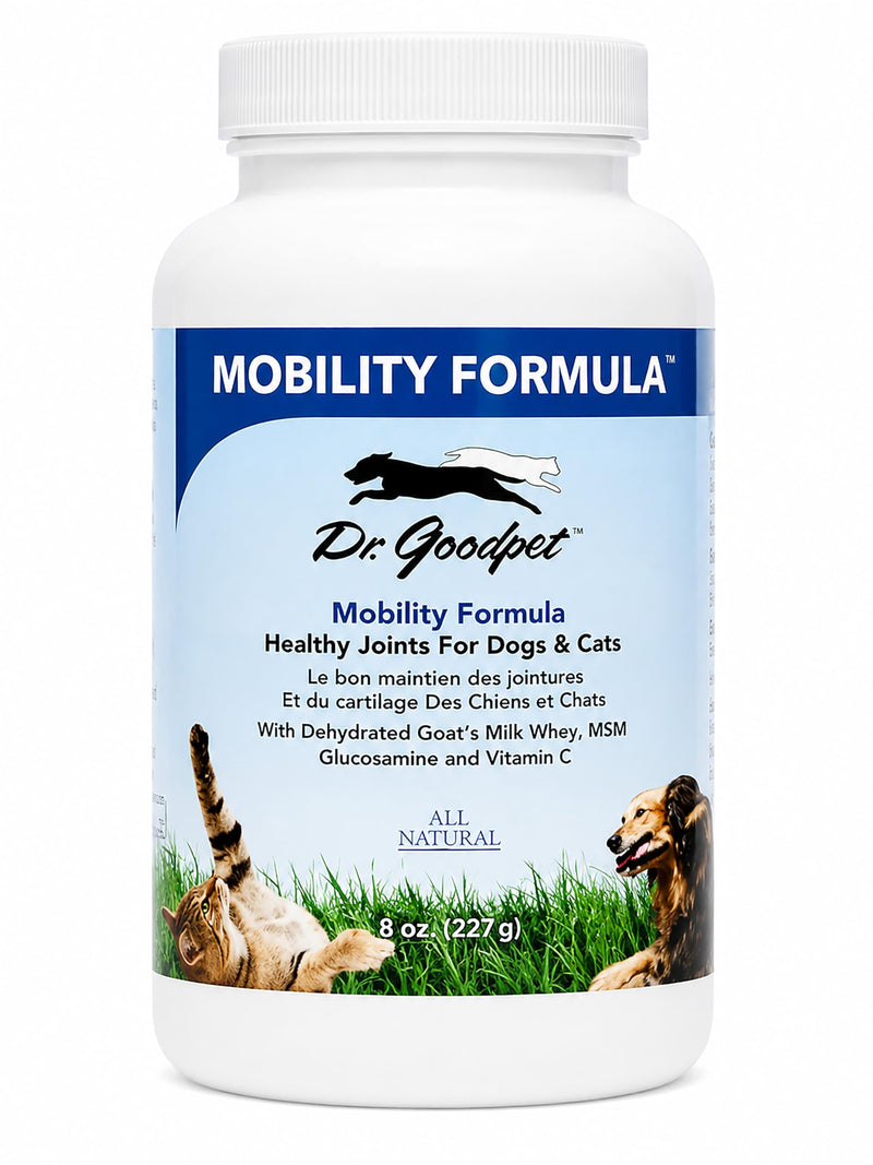 Dr. Goodpet Mobility Formula | All-Natural Hip & Joint Support Powder for Dogs & Cats with MSM, Glucosamine, Vitamin C and Goat’s-Milk Whey | Effective Joint Pain Relief for Active, Aging Pets