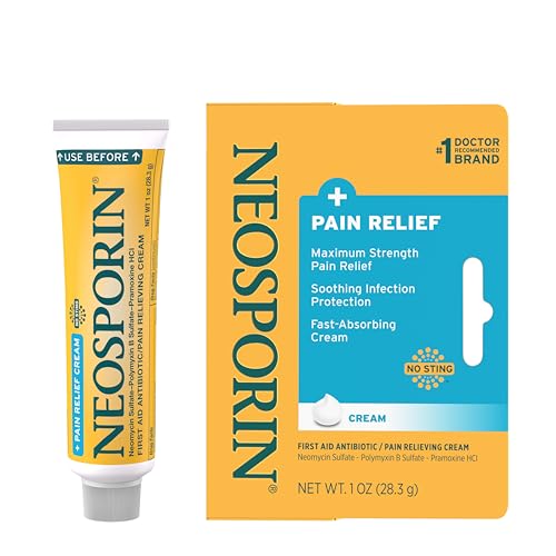 Neosporin + Pain Relief Dual Action First Aid Antibiotic Cream, 1 oz 1 Ounce