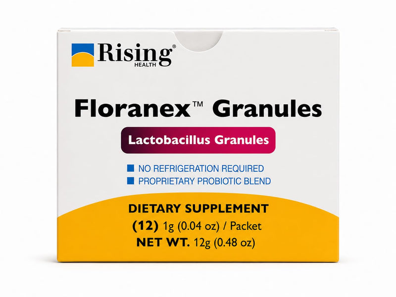 Rising Health Floranex™ Lactobacillus Probiotic Dietary Supplement Granules for Digestive & Gut Health, Daily Probiotic Support - 12 Packets Floranex Granules