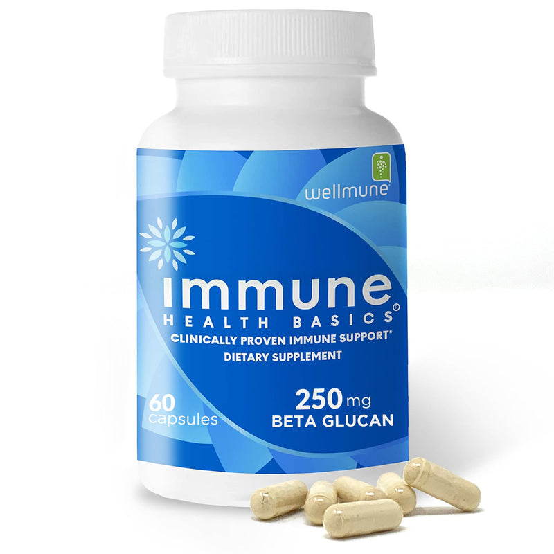 Ultra Strength Immunity - Clinically Proven Immune Support - Wellmune Highly Purified Beta Glucan - Gluten-Free, Non-allergenic, Non-GMO and Vegan Capsules - 60 Capsules, 250 mg 250mg - 60 Capsules