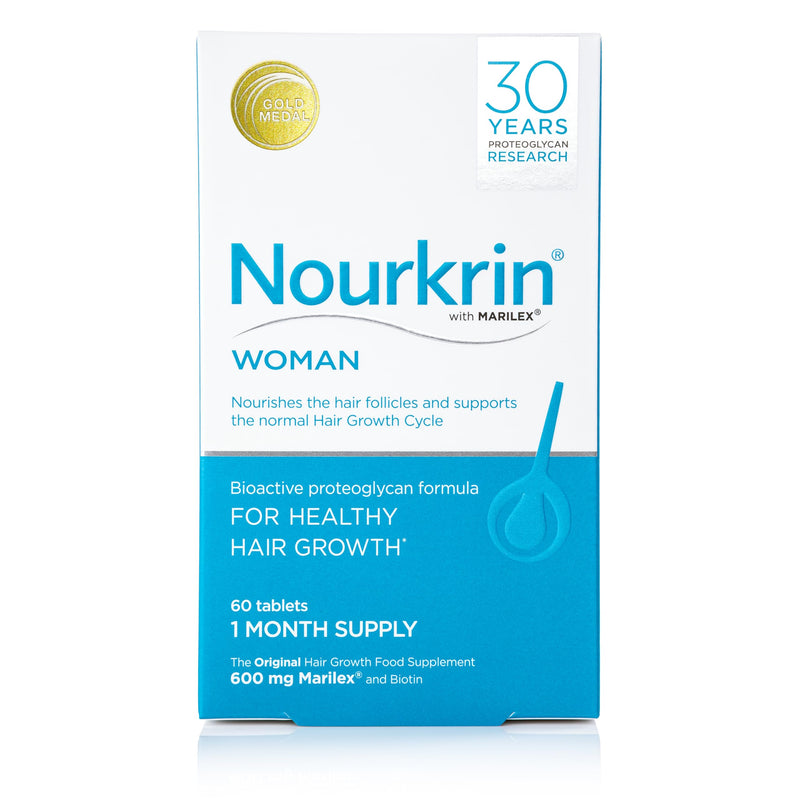Nourkrin Woman for Healthy Hair Growth food supplement with Marilex, biotin and silica 60 tablet pack (1 month supply)