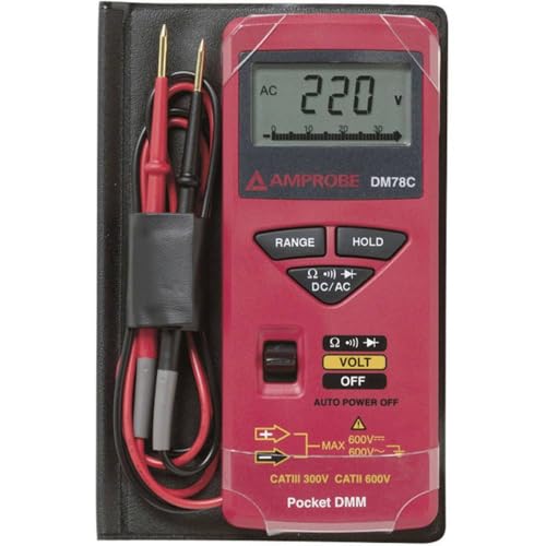 Amprobe-3156830 DM78C Credit Card Size Digital Multimeter AUTO-RANGING POCKET DMM WITH CASE