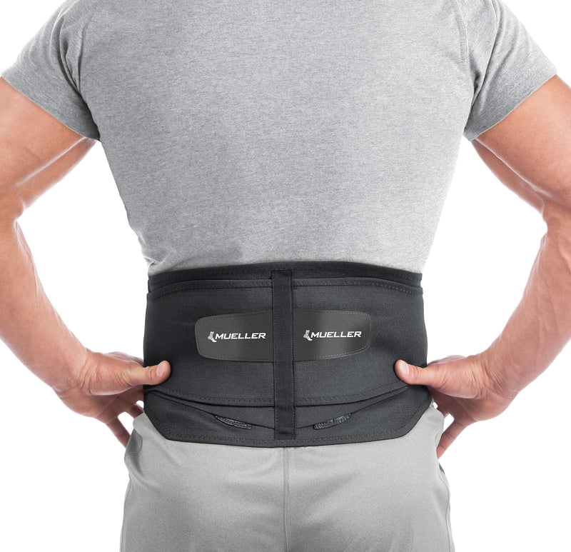 Mueller 255 Lumbar Support Back Brace with Removable Pad, Black, Regular(Package May Vary) Regular (Pack of 1) - BeesActive Australia