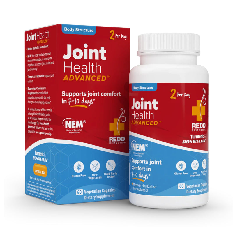 Redd Remedies, Joint Health Advanced, Helps Strengthen Connective Tissue and Cartilage, Fast-Acting Comfort with Boswellia Serrata and Turmeric, 60 Vegetarian Capsules Unflavored 60 Count (Pack of 1)