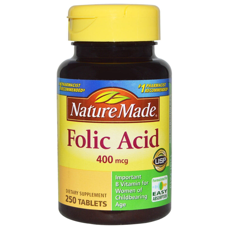 Nature Made Folic Acid 400 mcg (665 mcg DFE) Tablets, 250 Count (Pack of 3) 250 Count (Pack of 3)