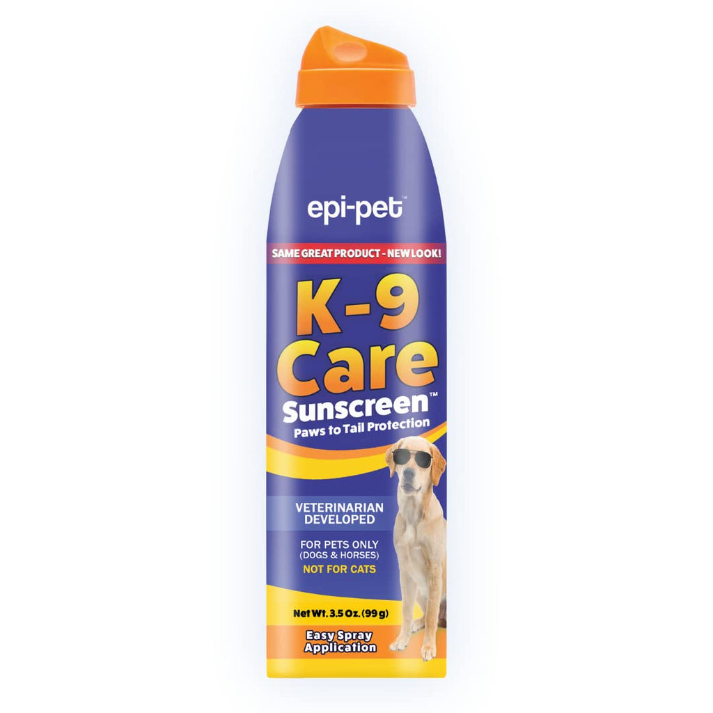 K-9 Care Sunscreen, Paws to Tail Protection, Prevents Sunburns on Dogs and Horses, Sun Protector Spray, SPF 30+, Non-Greasy/Oily Solution – 3.5 oz