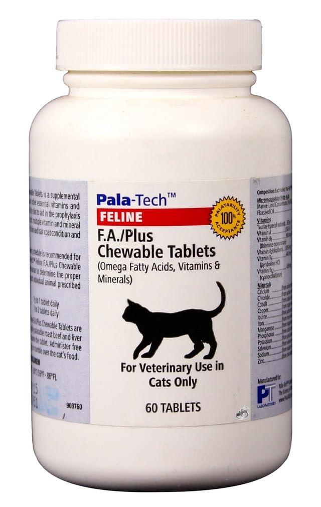 Pala-Tech, FA Plus Chew Tabs, Cat, 60 Count - PawsPlanet Australia