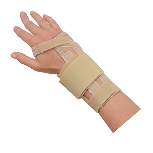 Rolyan AlignRite Wrist Support with Strap, Short Length, Left, Small, Padded Comfort Stabilization and Support for Restricting Wrist Movement, Ergonomic Open Thumb and Finger for Range of Motion