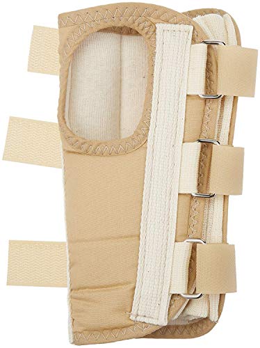 Rolyan Regular Length Enlarged Thumb Hole D-Ring Wrist Braces, Right, Large, Fixed Position Stabilizer Brace with Secure Closure for Immobilization, Tendonitis