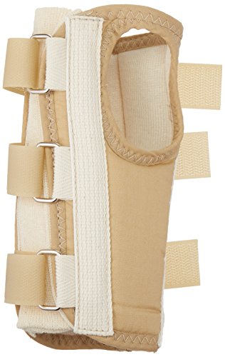 Rolyan Regular Length Enlarged Thumb Hole D-Ring Wrist Braces, Left, Medium, Fixed Position Stabilizer Brace with Secure Closure for Immobilization, Recovery Treatment for Arthritis, Tendonitis
