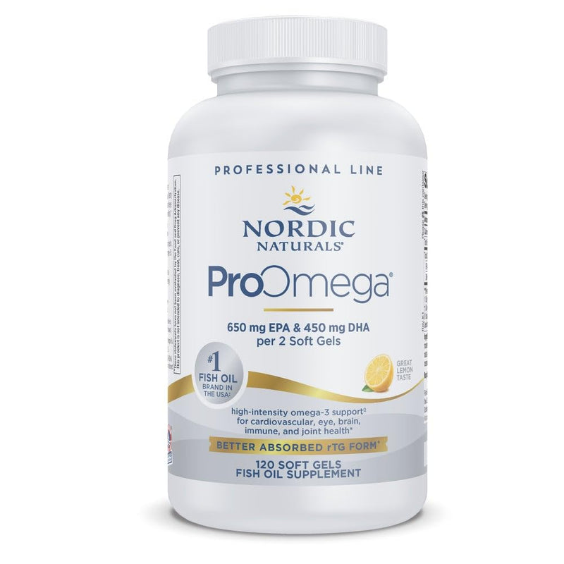 Nordic Naturals ProOmega, 1280 mg Omega-3, High Potency, Lemon, 120 Count | High Potency Fish Oil with EPA & DHA - Promotes Brain, Eye, Heart, & Immune Health - Non-GMO - 60 Servings 120 Count (Pack of 1)