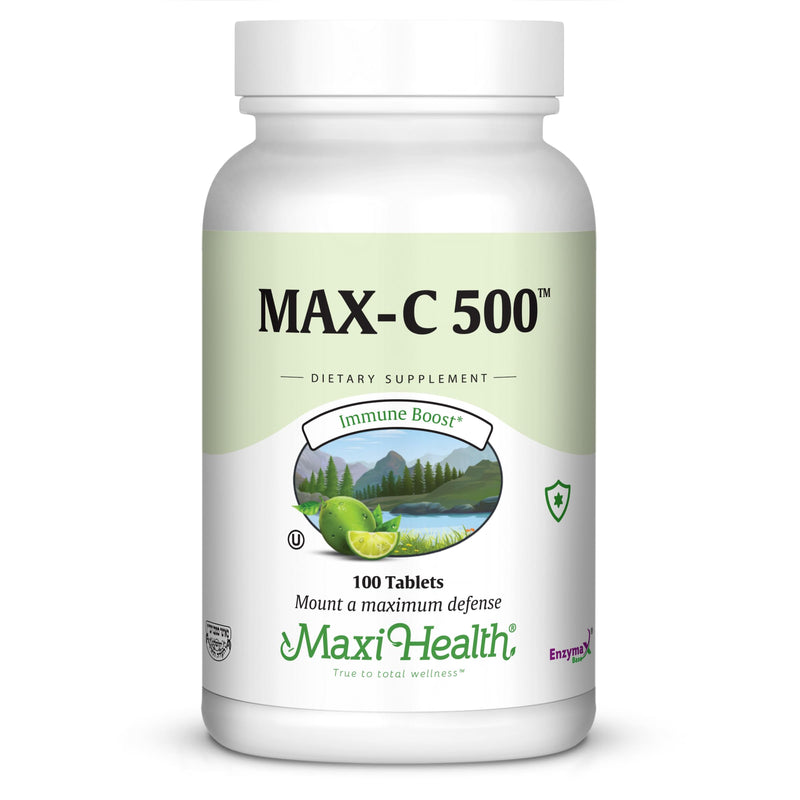 Maxi Health Max-C 500 Vitamin C Supplement – Vitamin C 500mg with Lemon Bioflavonoids Complex for Immune & Antioxidant Support – Vegan, Kosher – 100 Tablets | Kosher | Vitamin C with Bioflavonoids | Immune Health & Antioxidant Support | Vegetarian · No...