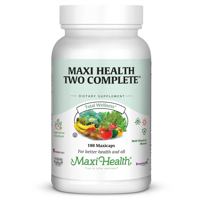 Maxi Health Two Complete - Multivitamins and Minerals - Full Potency - 180 Capsules - Kosher 180 Count (Pack of 1)