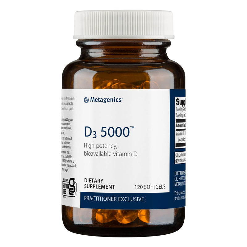 Metagenics D3 5000 - for Immune Support, Bone Health & Heart Health* - High Potency Vitamin D - Non-GMO - Gluten-Free - 120 Softgels - BeesActive Australia