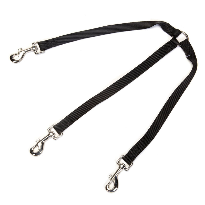 Guardian Gear 12" Nylon 3-Way Medium Dog Coupler with Nickel-Plated Swivel Clip, Black - BeesActive Australia