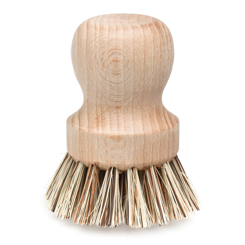 Redecker Natural Fiber Bristle Pot Brush, Untreated Beechwood Handle, Heat-Resistant Union Fiber Head for Cleaning Pots, Pans and More, 2-1/2 inch Diameter, Made in Germany Single Unit - BeesActive Australia