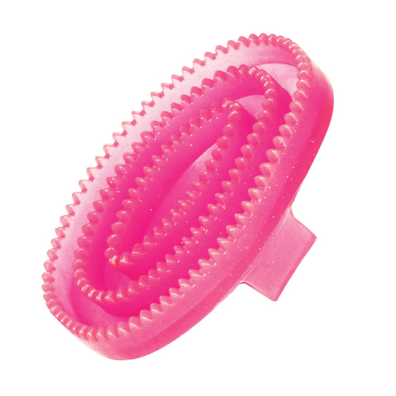 Roma Rubber Curry Comb, Pink Glitter, Small - BeesActive Australia