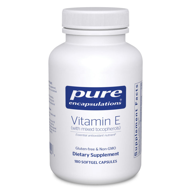 Pure Encapsulations Vitamin E, 180 Softgel Capsules | Antioxidant Protection and Cellular Function*, Contains Mixed Tocopherols, Non-GMO 180 Count (Pack of 1)