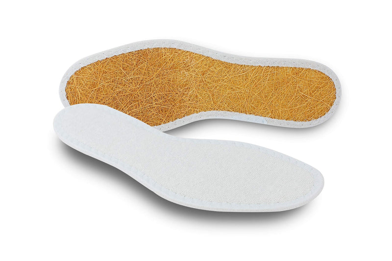 pedag pedag Deo Fresh Natural Terry Cotton & Sisal Insoles, Handmade in Germany, Fully Washable, Perfect for Keeping Feet Dry and Fresh in The Summer, US W8 / EU 38, Pale Blue, 1 Pair US L8/EU38 White - BeesActive Australia