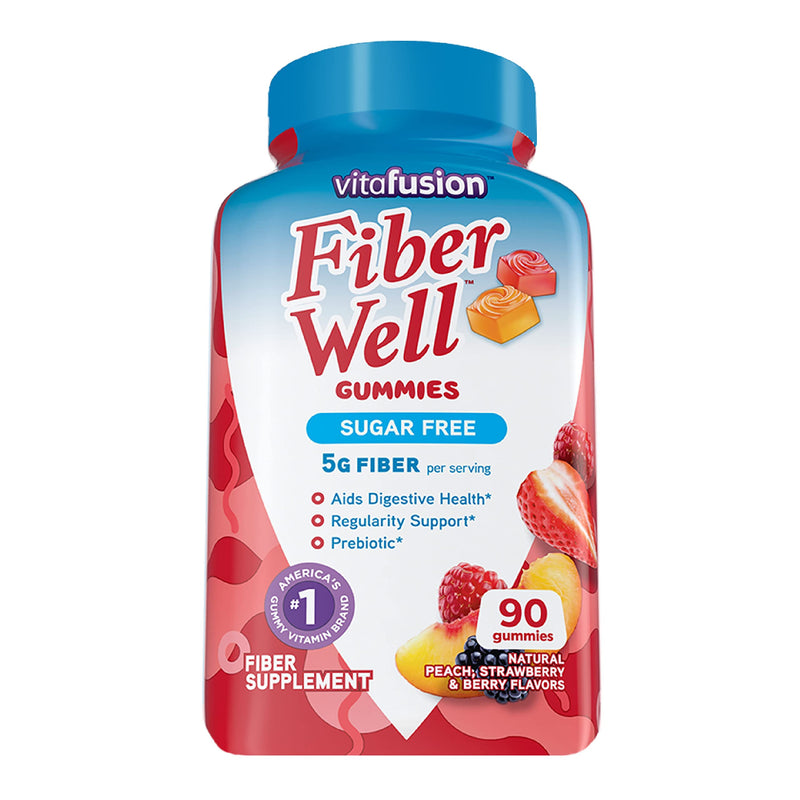 Vitafusion Fiber Well Sugar Free Fiber Supplement, Peach, Strawberry And Blackberry Flavored Supplements, 90 Count Peach,Strawberry 90 Count (Pack of 1) - BeesActive Australia