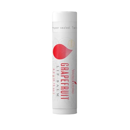 Young Living Lip Balm - Grapefruit, 4.2g | Moisture for Soft & Smooth Lips | Vegetarian & Gluten-Free | Fresh, Fruity Scent | Lip Care | Made with Coconut, Jojoba, & Wolfberry Seed Oils 1 Count (Pack of 1)