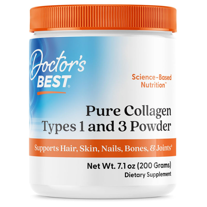 Doctor's Best Pure Collagen Types 1 & 3, Promotes Healthy Skin Hair & Nails – Bone & Joint Support, 7.1 Ounce (Pack of 1) 7.1 Ounce (Pack of 1)