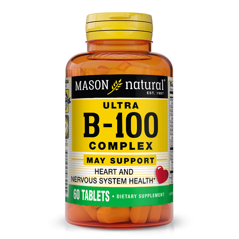 MASON NATURAL Ultra B,100 Complex, 100,Day Supply, for Normal Immune Support and Energy Metabolism 100 Count (Pack of 1) 100.0