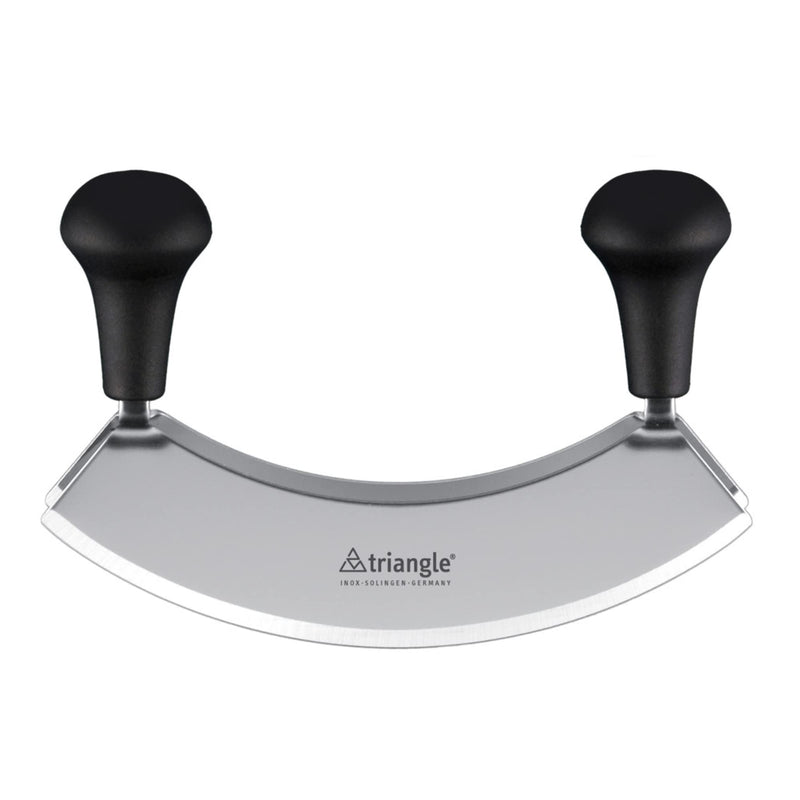 triangle Mincing Knife - 7” Stainless Steel Curved Double Blade - Mezzaluna Knife - Anti-Slip, Ergonomic Handles - Made in Germany Double-edged 7-Inch, Double Blade - BeesActive Australia