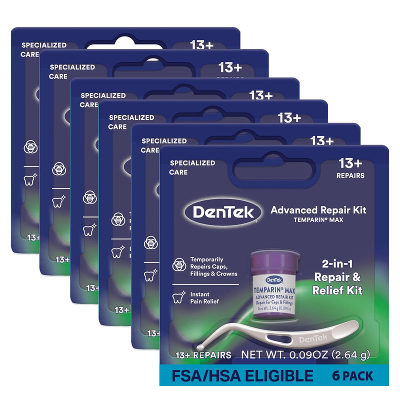 DenTek Temparin Max Dental Repair Kit, for Pain Relief & Temporary Repair, Pack of 6 Kits, 13+ Repairs per Kit - BeesActive Australia