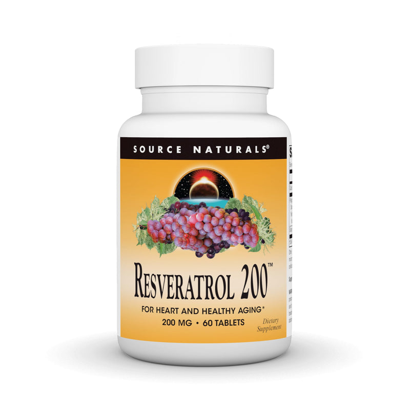 Source Naturals, Vegan Resveratrol 200 mg - 60 Tablets | For Heart And Healthy Aging 60 Count (Pack of 1)