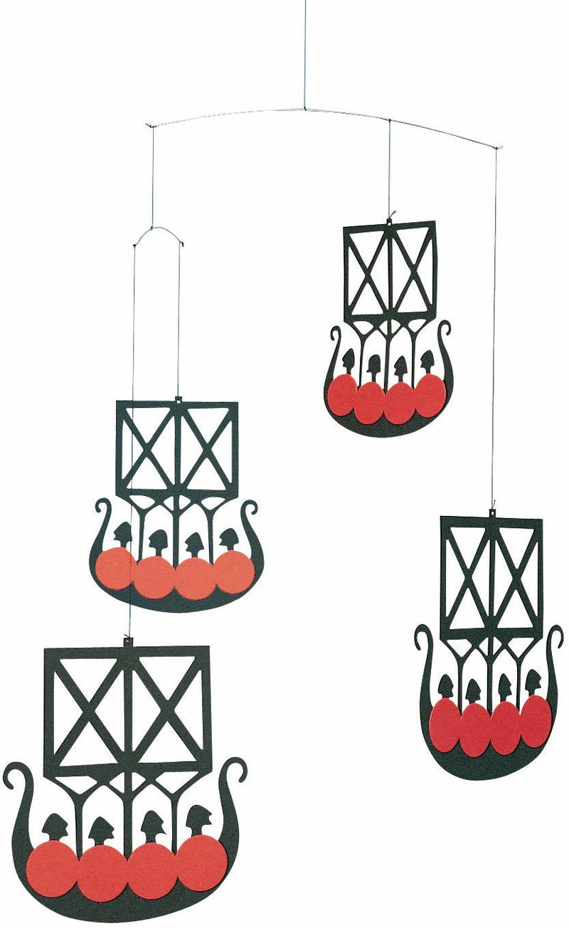 The 4 Vikingships Hanging Mobile - 18 Inches - High Quality - Handmade in Denmark by Flensted - BeesActive Australia