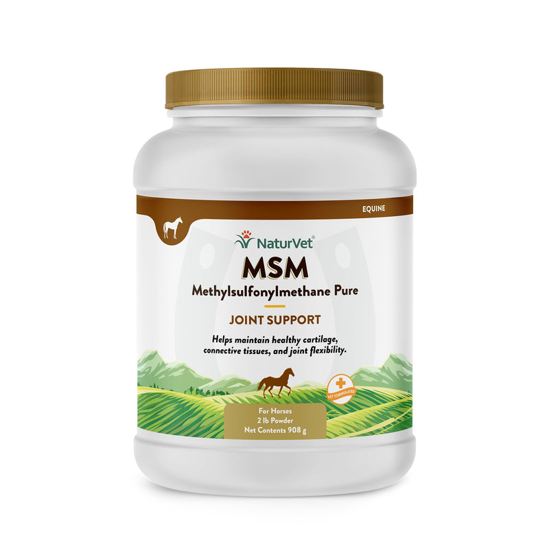 NaturVet MSM Methylsulfonylmethane Pure Joint Support Supplement for Horses, Powder, Made in The USA with Globally Source Ingredients 2 Pounds - BeesActive Australia