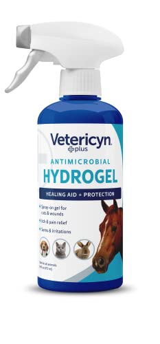 Vetericyn Plus All Animal Wound Care Hydrogel Spray | Healing Aid and Wound Protectant, Sprayable Gel to Relieve Dog, Cat, Horse Itchy Skin, Safe for All Animals. 16 ounces 16 Fl Oz (Pack of 1) Trigger