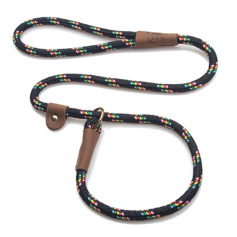 Mendota Pet Slip Leash - Dog Lead and Collar Combo - Made in The USA - Black Confetti, 1/2 in x 6 ft - for Large Breeds - BeesActive Australia