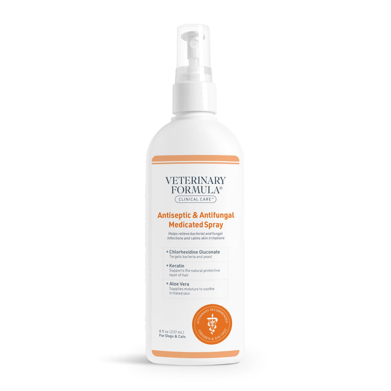 Veterinary Formula Clinical Care Antiseptic and Antifungal Medicated Spray for Dogs & Cats, 8 Fl Oz (1 Pack) Antiseptic & Antifungal Spray 8 Fl Oz (1-Pack) - PawsPlanet Australia