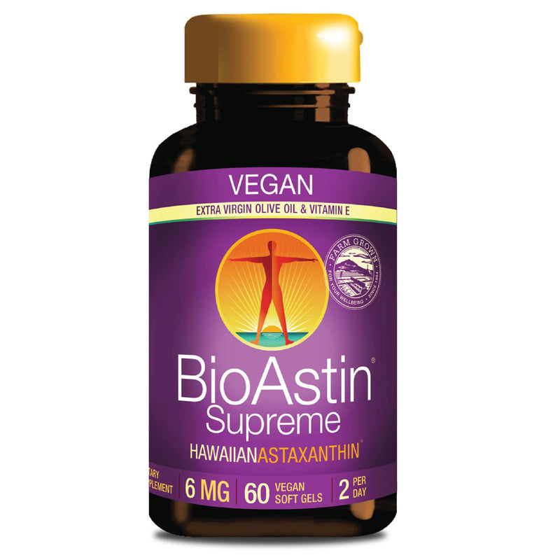 Nutrex Hawaii BioAstin Supreme Hawaiian Astaxanthin - 6mg, 60 Softgels - Farm-Direct Premium Antioxidant Supplement for Eye, Skin, Joint & Immune System Health* - Blended with Extra Virgin Olive Oil