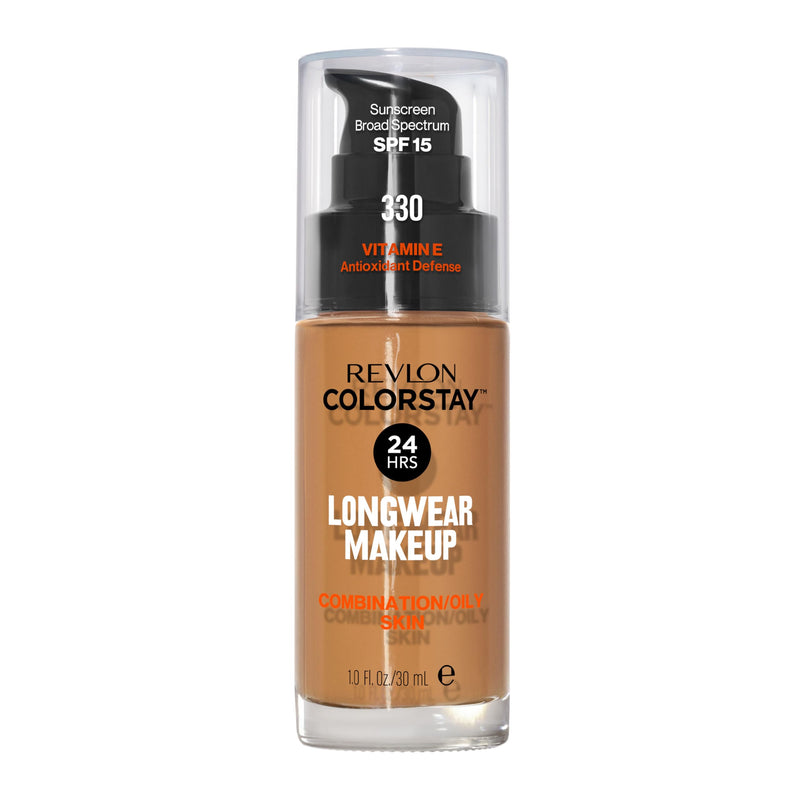 Revlon Colorstay Longwear Makeup Combo/Oily, 330 Natural Tan, 1 fl oz | Longwear foundation for combination & oily skin with SPF 15. Medium-full coverage, matte finish. Up to 24hr wear. 1 Fl Oz (Pack of 1)