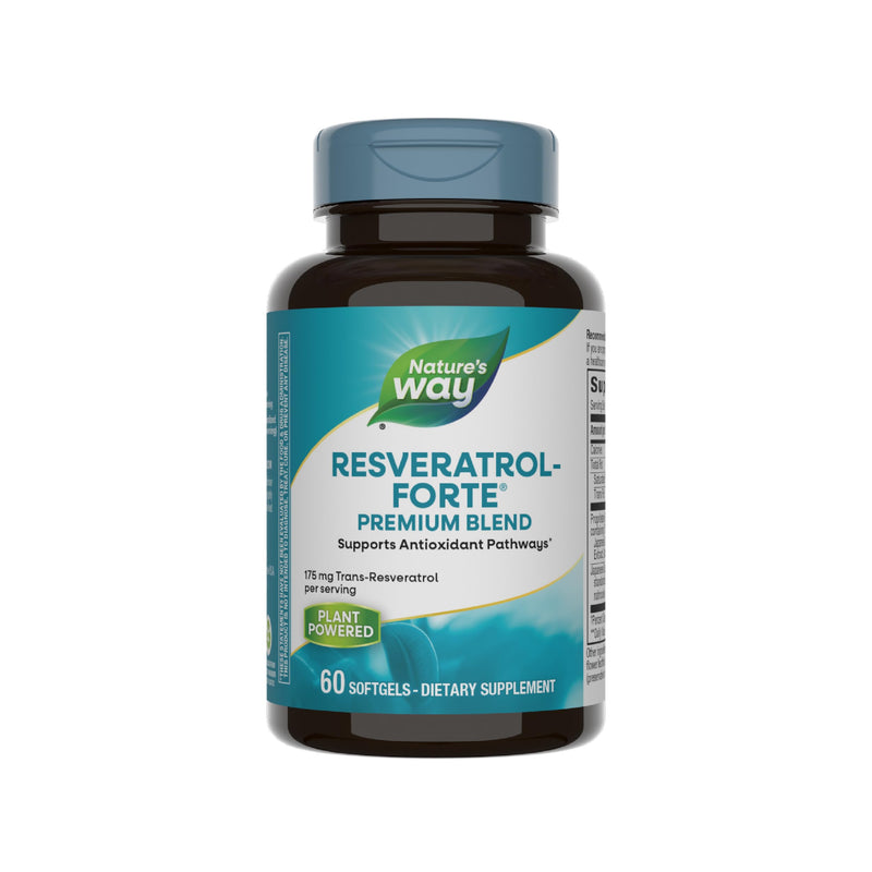 Nature's Way Resveratrol-Forte Softgels, Protects from Free Radicals*, 60ct | 175 mg Trans-Resveratrol from Japanese Knotweed per Serving, Supports Antioxidant Pathways to Help Neutralize Free Radicals*
