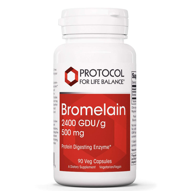Protocol Bromelain - 500mg Capsules - Protein Digestive Enzyme - Supports Healthy Digestion* - Digestion Supplement - Vegan & Kosher - 90 Veg Capsules - BeesActive Australia