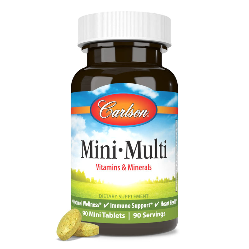 Carlson Mini-Multi, Small Multivitamin Tablets, 90 Mini Tablets | Vitamins & Minerals; Optimal Wellness; Mini Multivitamins; Multivitamin Mini Tabs; Easy to Swallow