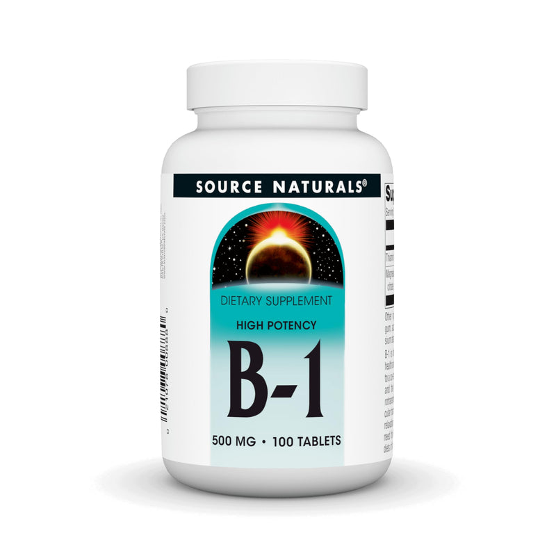 Source Naturals Vitamin B-1, Thiamin, 500mg - 100 Tablets | High Potency | Nerve Support*