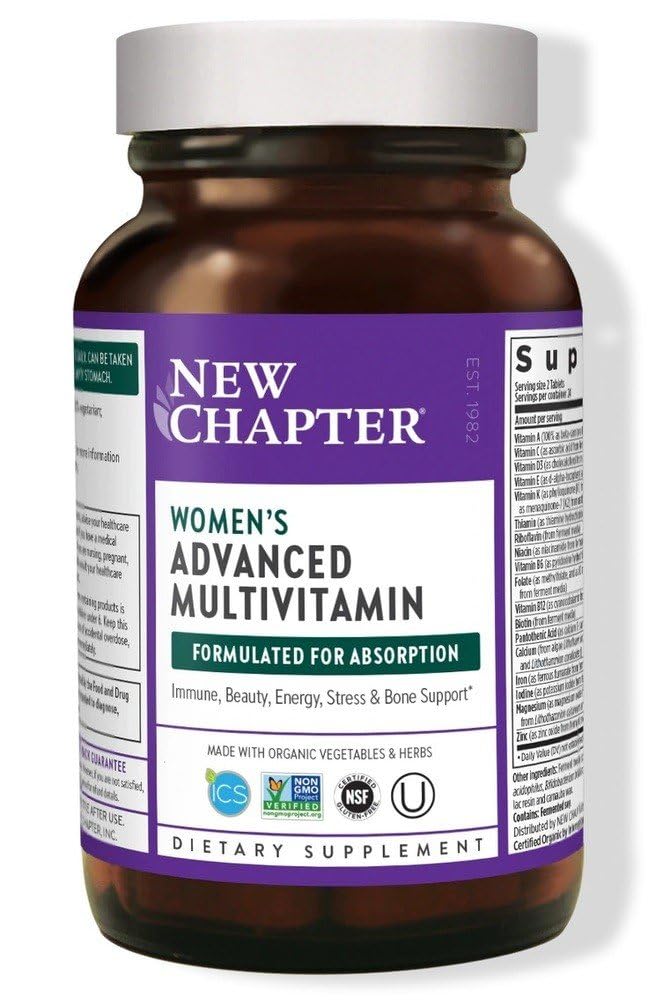 New Chapter Women's Multivitamin, Every Woman, Fermented with Probiotics + Iron + Vitamin D3 + B Vitamins + Organic Non-GMO Ingredients - 48 ct 48 Count (Pack of 1)