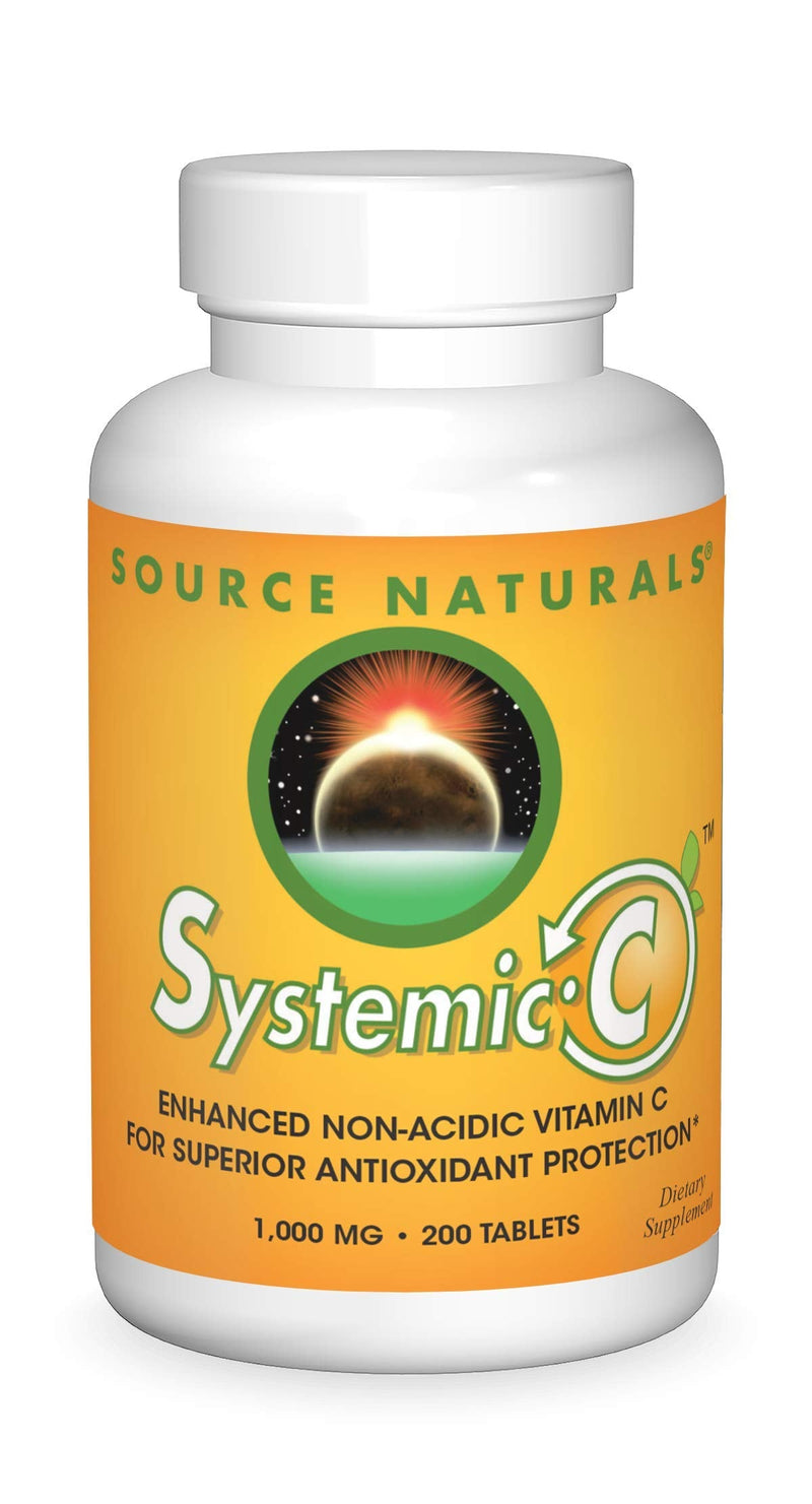 Source Naturals Systemic C, 1000mg - 200 Tablets 1 200 Count (Pack of 1)