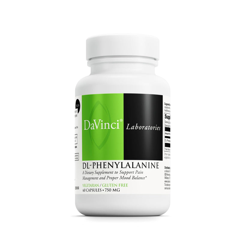 DAVINCI Labs DL-Phenylalanine - Amino Acid Dietary Supplement to Support Comfort, Balance and Discomfort* - with 750 mg DL-Phenylalanine per Serving - Gluten-Free - 60 Vegetarian Capsules