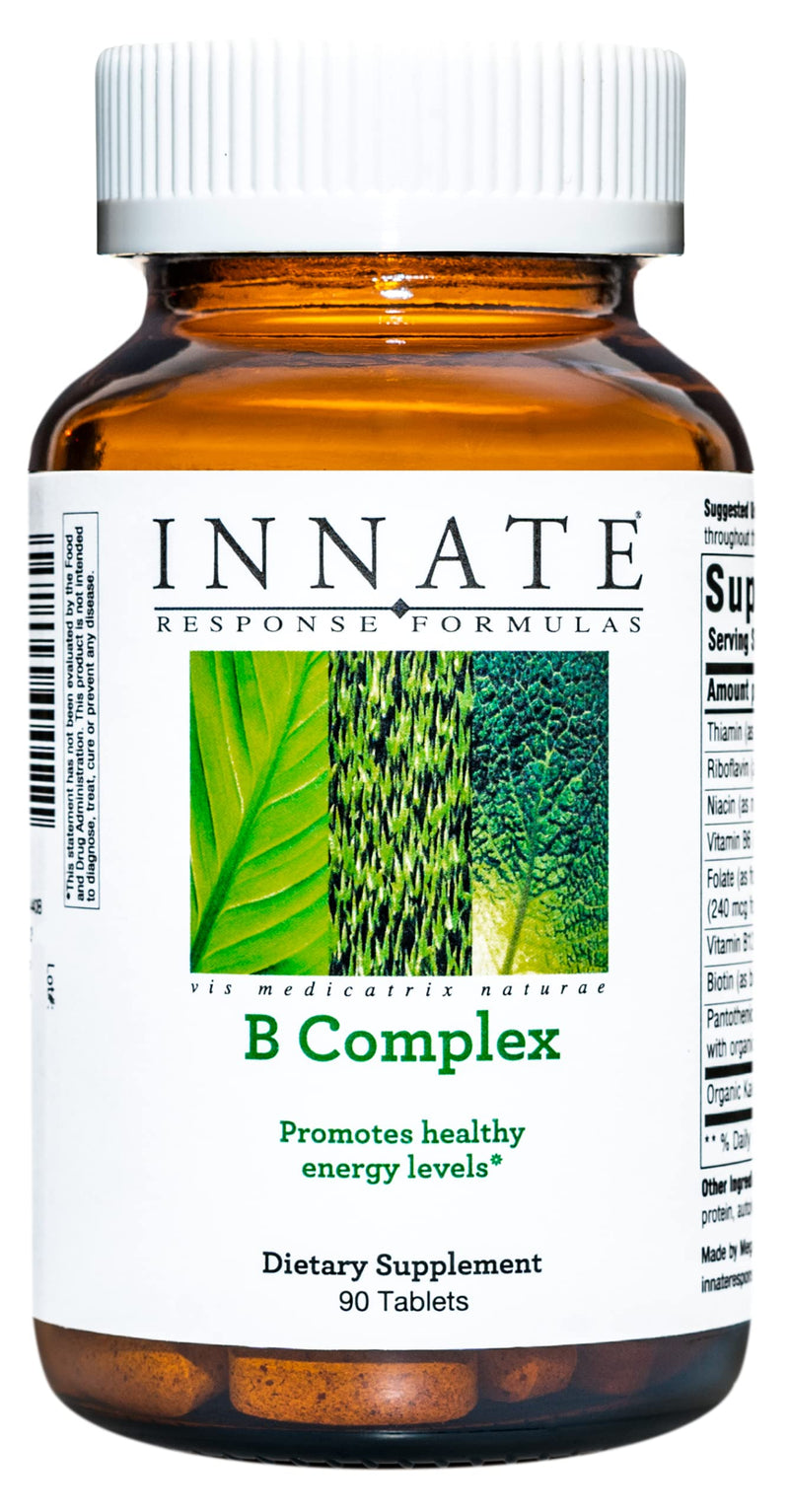Innate Response Formulas Vitamin B Complex, 90 Tablets | B12, B6, Methylfolate & Biotin, Cellular Energy Production & Metabolism Support, Vegan, Kosher, Non-GMO, 90 Servings 90 Count (Pack of 1)