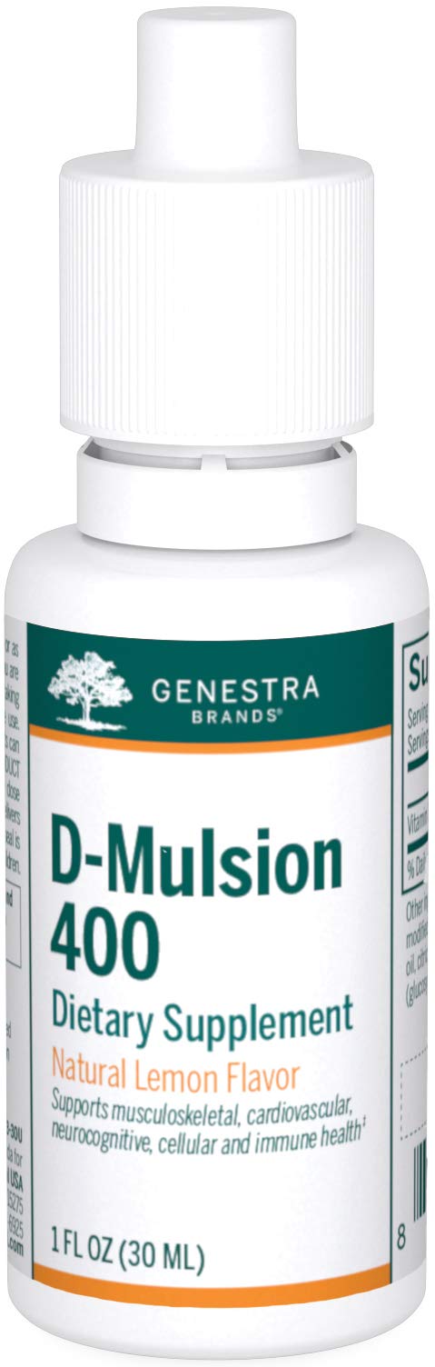 Genestra Brands D-Mulsion 400, Natural Lemon Flavor, 1,110 Servings | Liquid Vitamin D Supplement, Suports Musculoskeletal, Cardiovascular and Immune Health* Easy-to-Use Vitamin D Drops