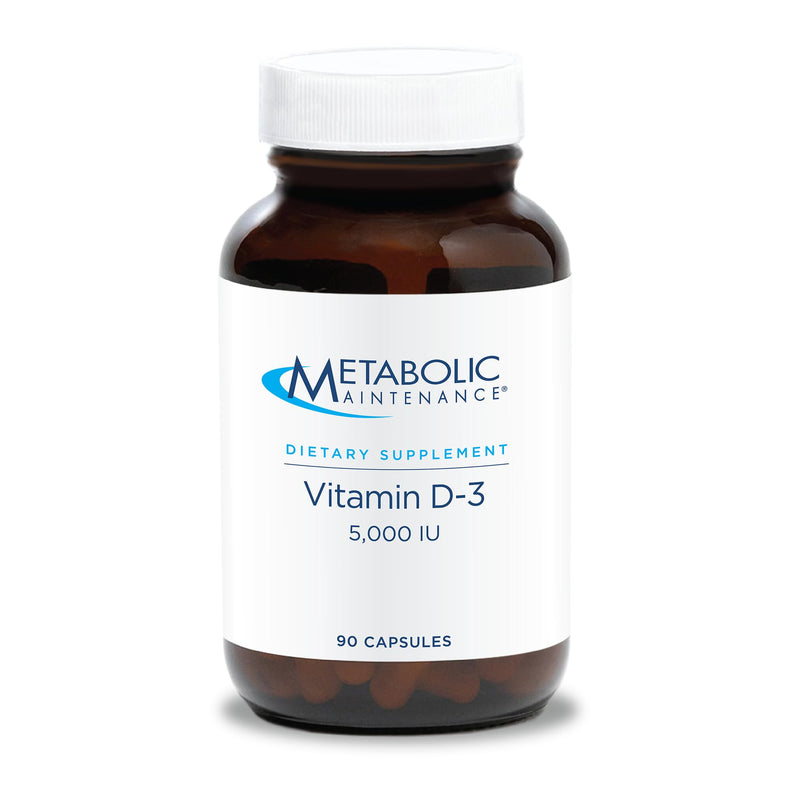 Metabolic Maintenance Vitamin D3 5000 IU, 90 Capsules | Delivers 125 mcg Vitamin D3 for Bone Strength, Immune Balance and Mood Wellness, Bioavailable Formula 90 Count (Pack of 1)